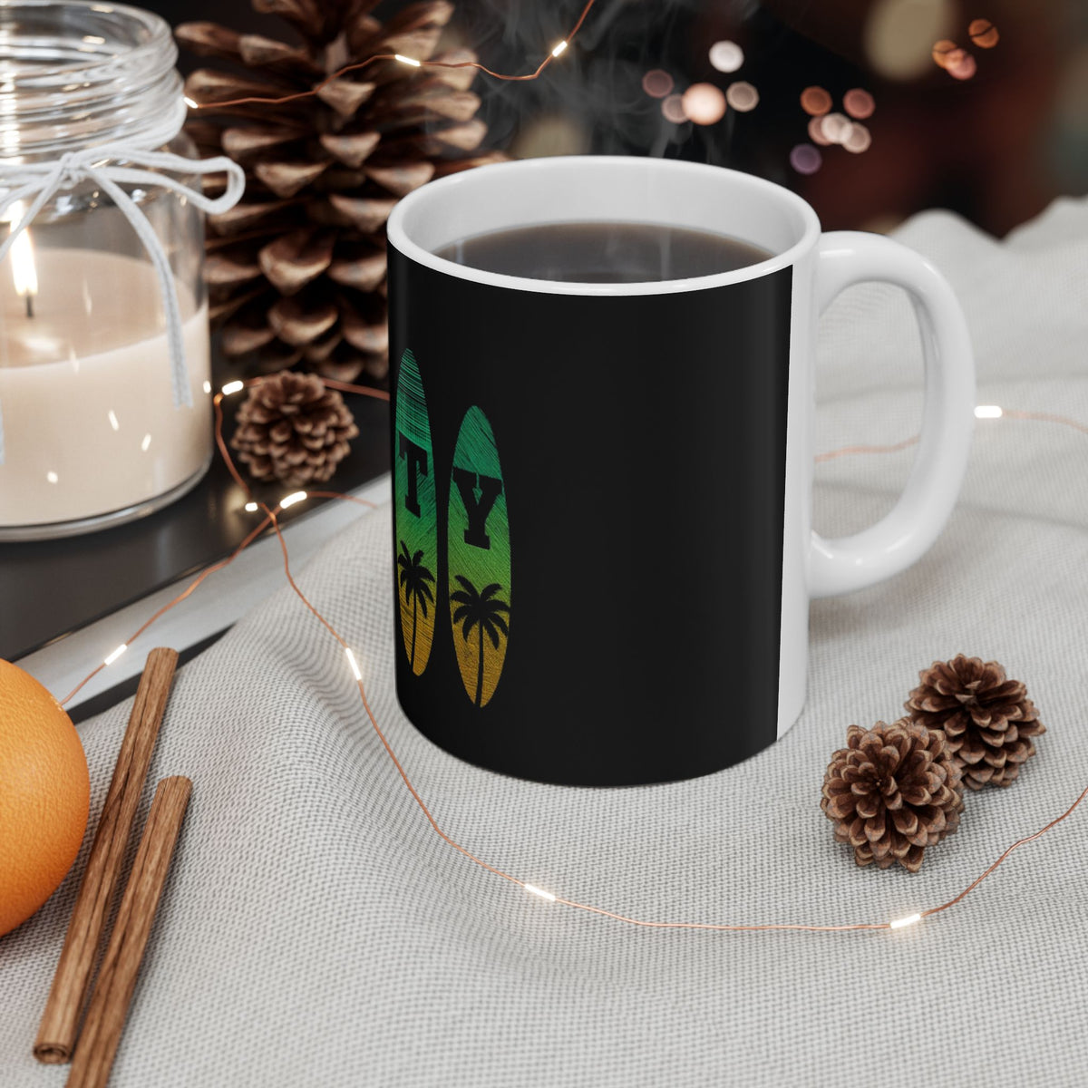 Surf-Inspired Salty Ceramic Mug, Beach Decor, Coffee Lover Gift, Tropical Vibe, Unique Kitchen Item