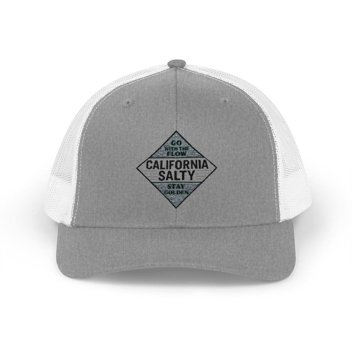 Snapback Trucker Cap, California Salty, Stay Golden,  Outdoor Hat, Travel Accessory, Style Statement, Gift for Nature Lovers