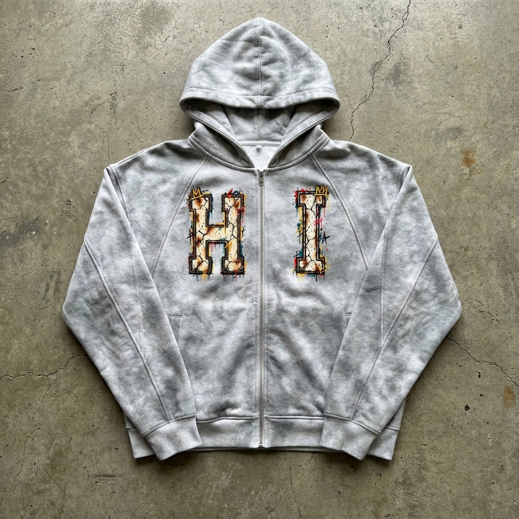 Hawaiian Salty – Heather Grey Zip Hoodie