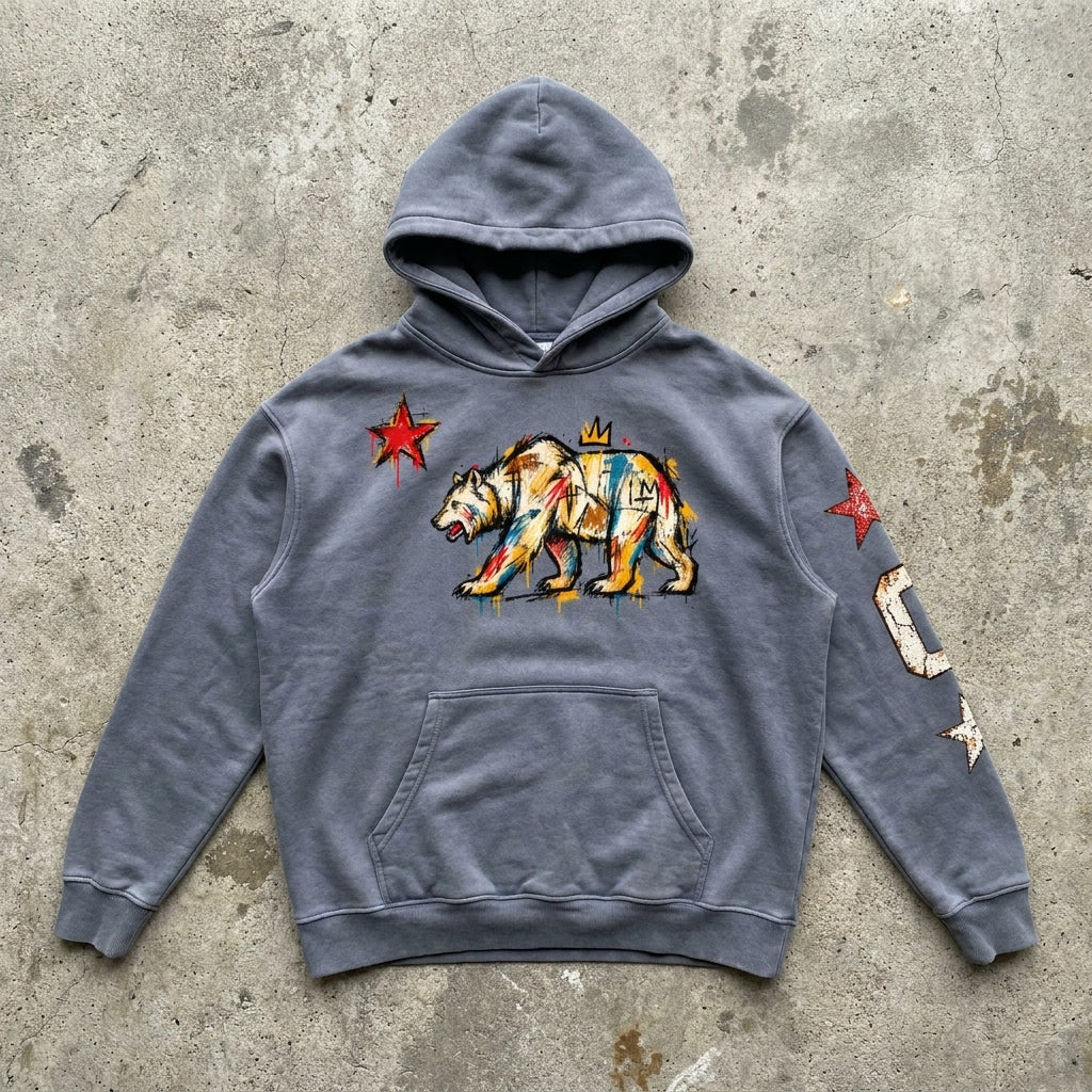 California Salty Bear – Vintage Blue Hoodie