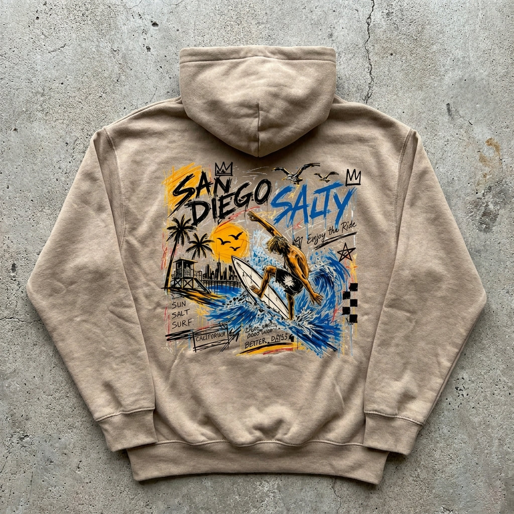 San Diego Salty – Vintage Sand Zip Hoodie