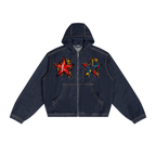 Men's Boxy Vintage Wash Hooded Denim Jacket