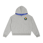 Hawaiian Salty Plaid Boxy Zip Hoodie