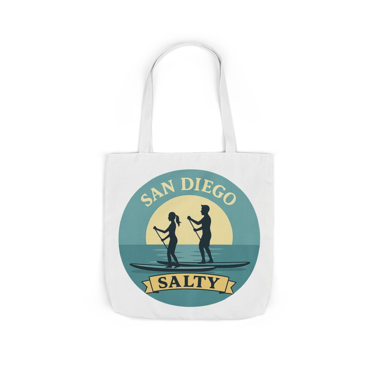 California Salty Canvas Tote Bag – Eco-Friendly Coastal Beach Tote with Color Straps - Image 22