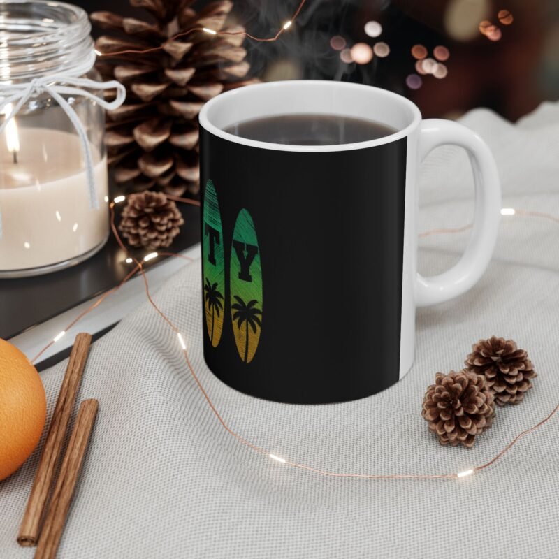 Surf-Inspired Salty Ceramic Mug, Beach Decor, Coffee Lover Gift, Tropical Vibe, Unique Kitchen Item - Image 2