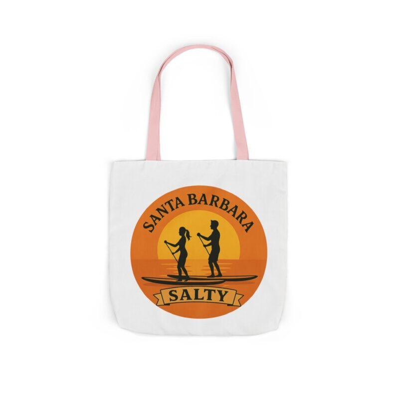 California Salty Canvas Tote Bag – Eco-Friendly Coastal Beach Tote with Color Straps (Santa Barbara Inspired) - Image 21