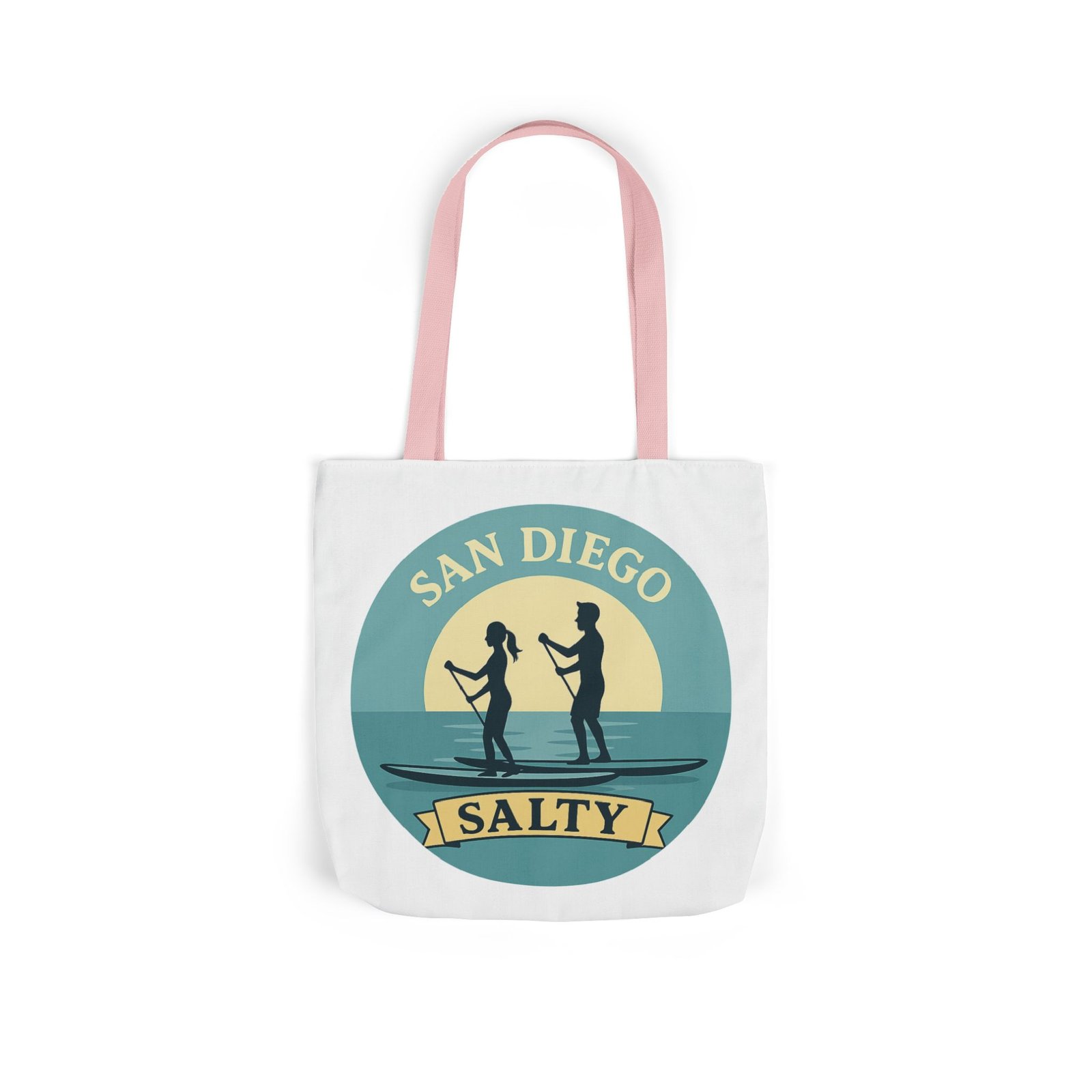 California Salty Canvas Tote Bag – Eco-Friendly Coastal Beach Tote with Color Straps - Image 16