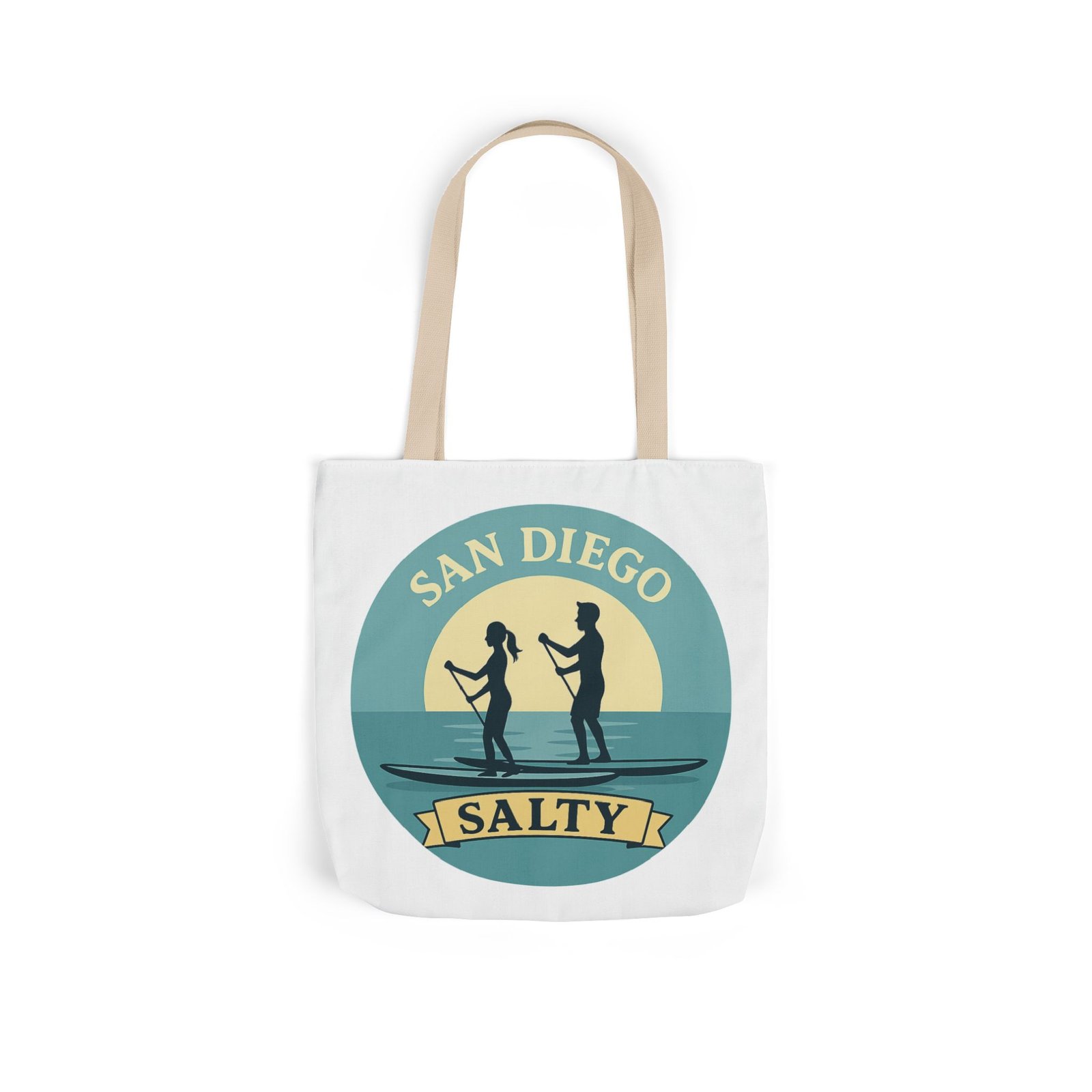 California Salty Canvas Tote Bag – Eco-Friendly Coastal Beach Tote with Color Straps - Image 12