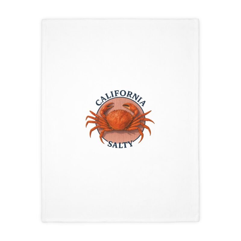 California Salty Crab Velveteen Blanket, Cozy Throw for Home Decor, Gift for Beach Lovers, Soft Microfiber Blanket, Unique Crab Design - Image 3