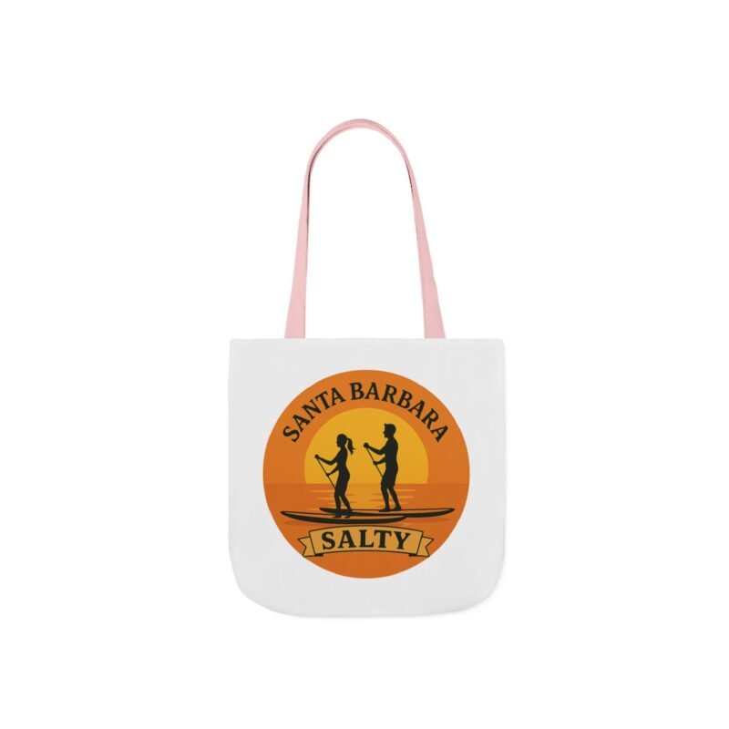 California Salty Canvas Tote Bag – Eco-Friendly Coastal Beach Tote with Color Straps (Santa Barbara Inspired) - Image 9