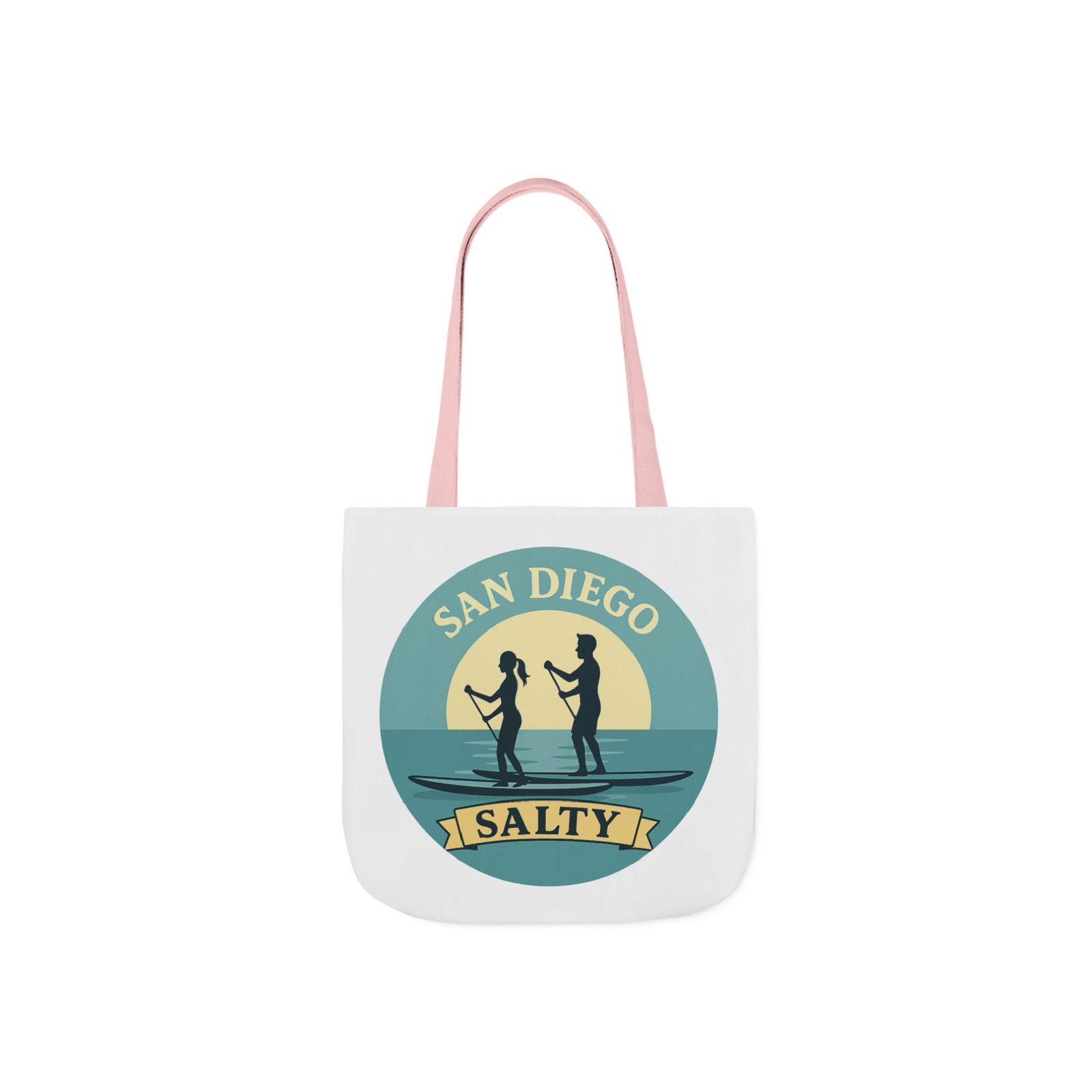 California Salty Canvas Tote Bag – Eco-Friendly Coastal Beach Tote with Color Straps - Image 9