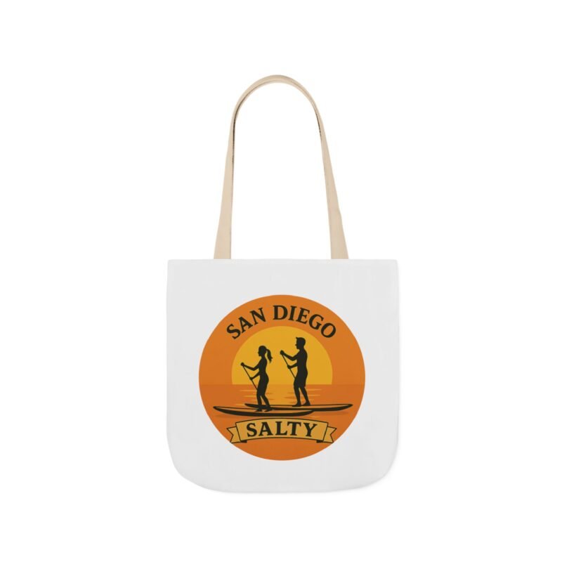 California Salty Canvas Tote Bag – Eco-Friendly Coastal Beach Tote with Color Straps (San Diego Inspired) - Image 13