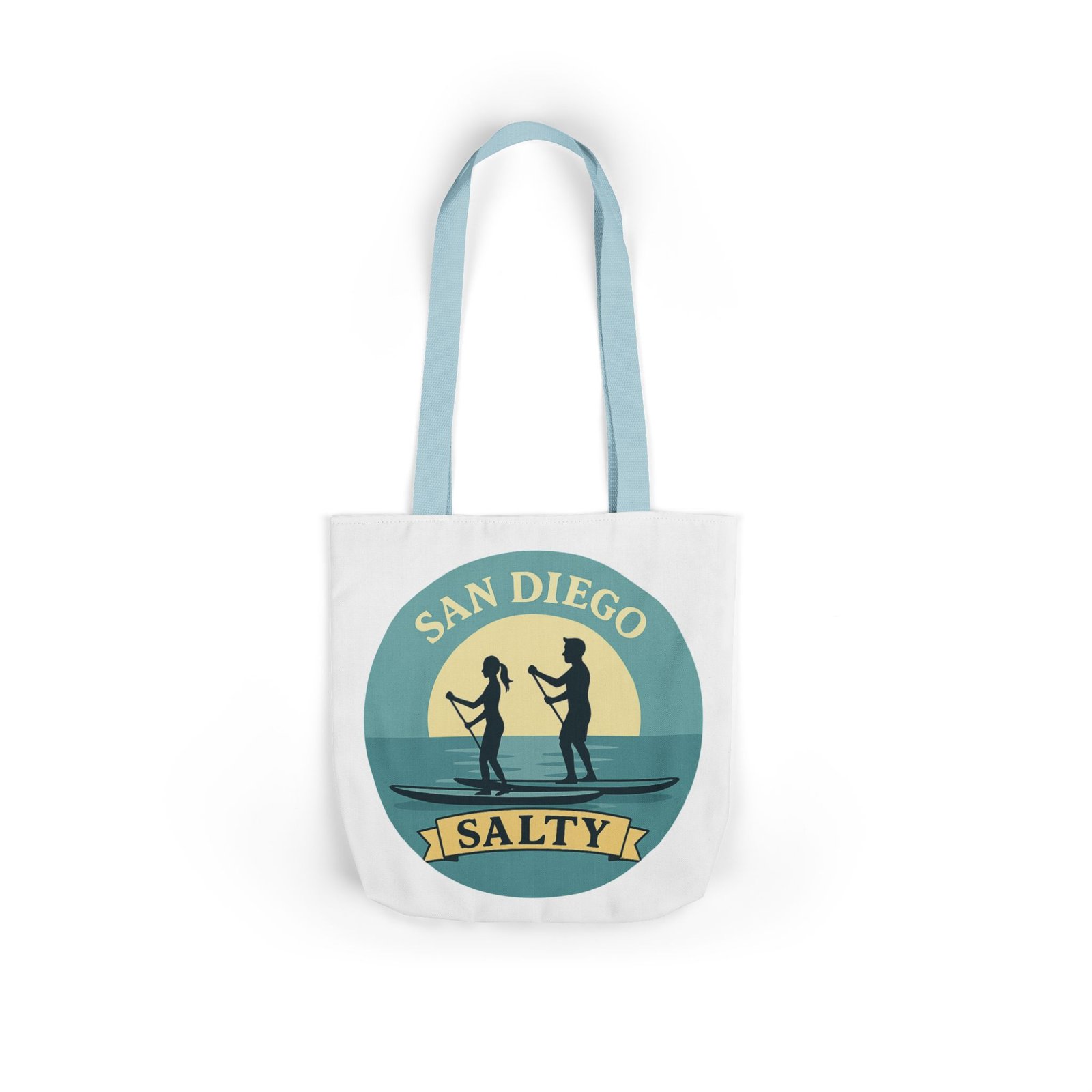 California Salty Canvas Tote Bag – Eco-Friendly Coastal Beach Tote with Color Straps - Image 7