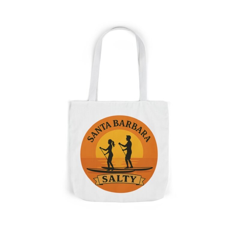 California Salty Canvas Tote Bag – Eco-Friendly Coastal Beach Tote with Color Straps (Santa Barbara Inspired) - Image 17