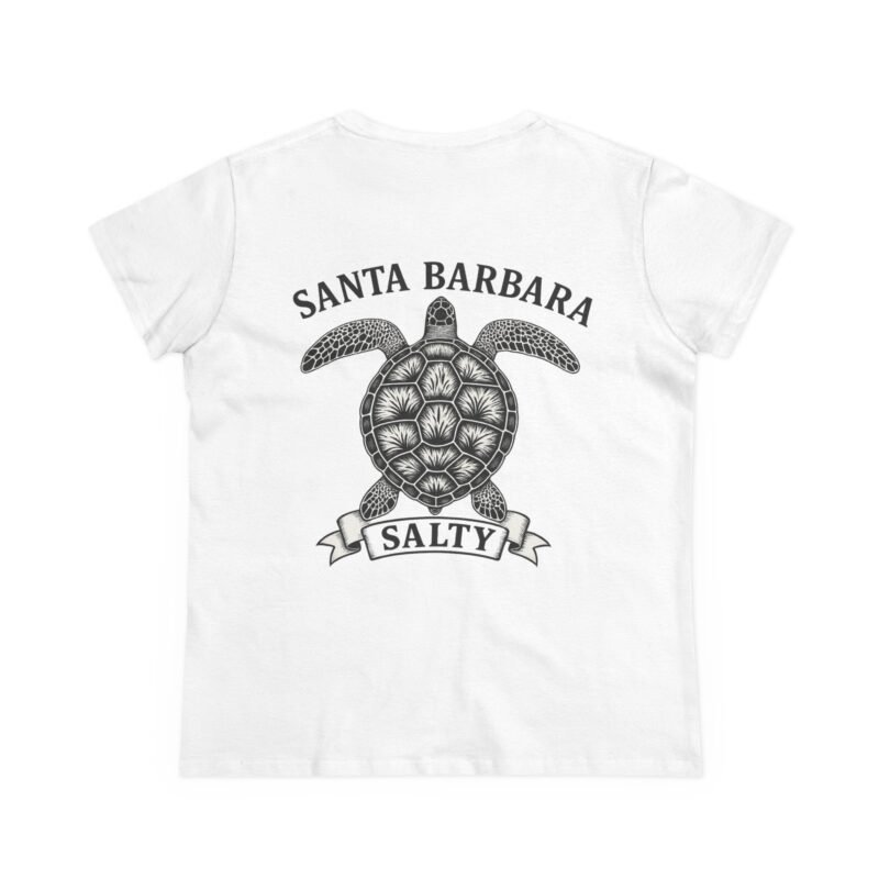 Santa Barbara Women's Cotton Tee - Salty California Turtle Tee, Beach Vibes Shirt, Santa Barbara Souvenir, Casual Summer Top, Eco-Friendly Apparel