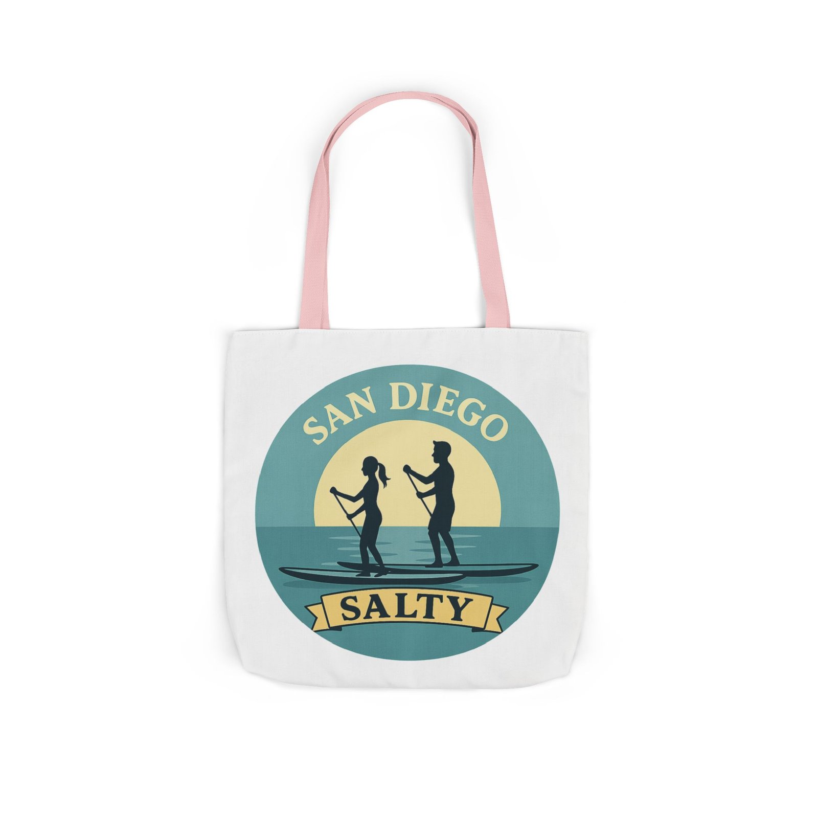 California Salty Canvas Tote Bag – Eco-Friendly Coastal Beach Tote with Color Straps - Image 21