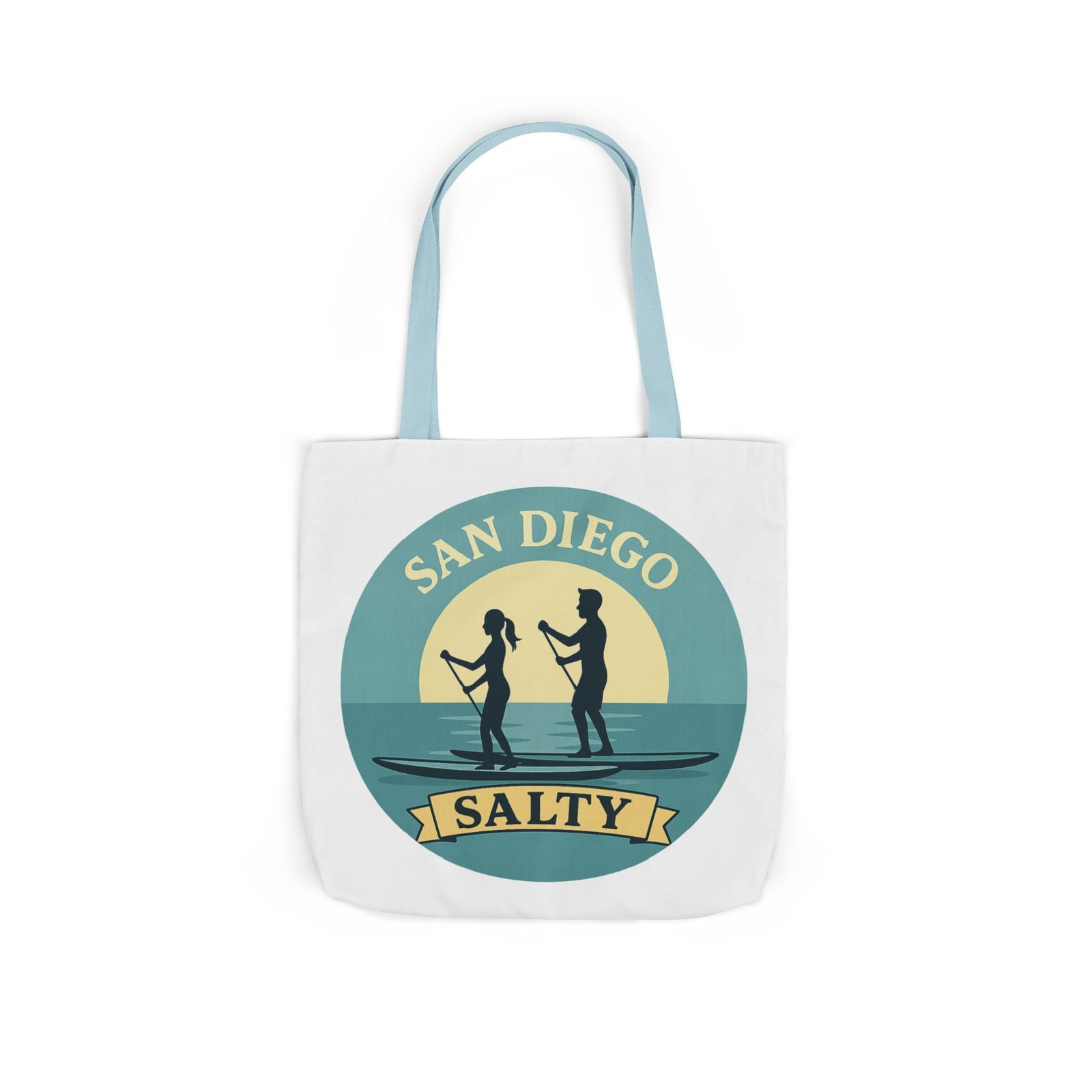 California Salty Canvas Tote Bag – Eco-Friendly Coastal Beach Tote with Color Straps - Image 20