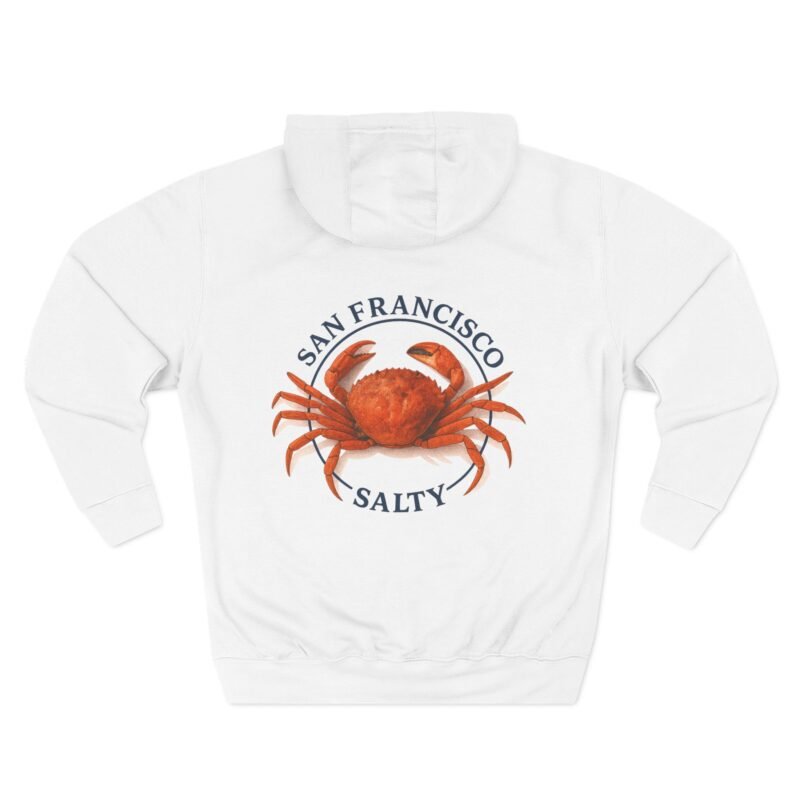 San Francisco Salty Crab Hoodie, Coastal Vibes, Casual Wear, Gift for Beach Lovers, Comfortable Fleece Hoodie, Summer Outing Apparel - Image 5