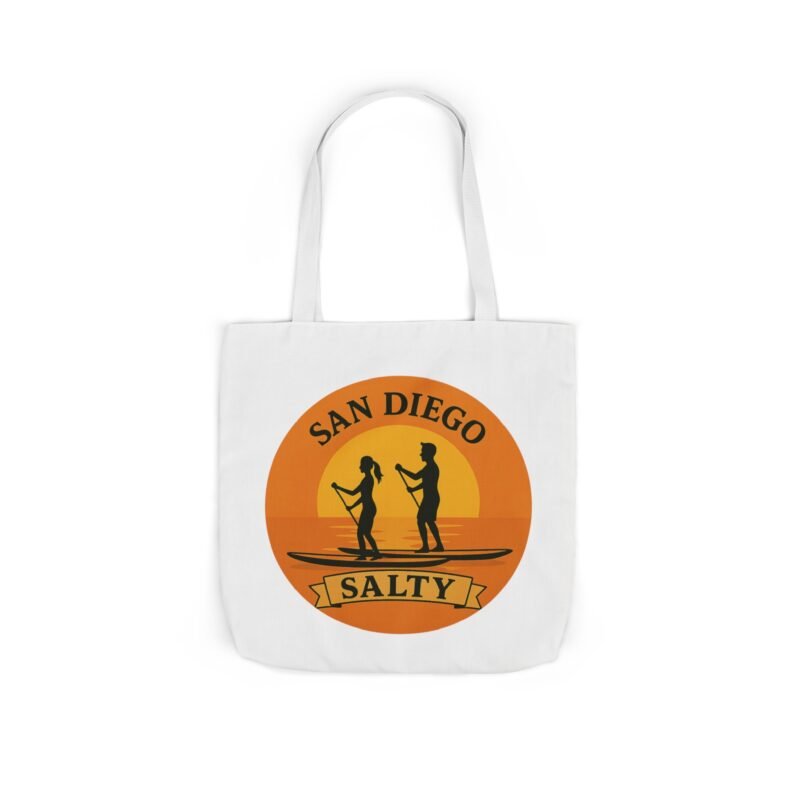 California Salty Canvas Tote Bag – Eco-Friendly Coastal Beach Tote with Color Straps (San Diego Inspired) - Image 22