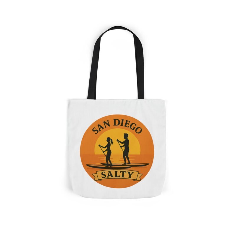 California Salty Canvas Tote Bag – Eco-Friendly Coastal Beach Tote with Color Straps (San Diego Inspired) - Image 14