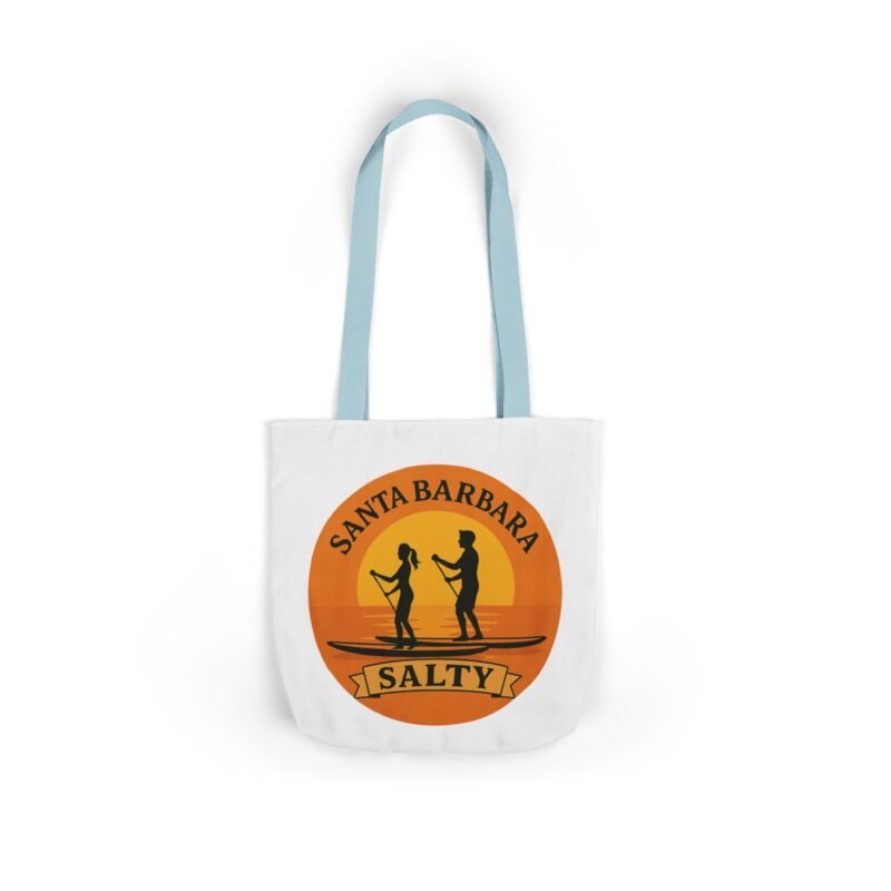California Salty Canvas Tote Bag – Eco-Friendly Coastal Beach Tote with Color Straps (Santa Barbara Inspired) - Image 7