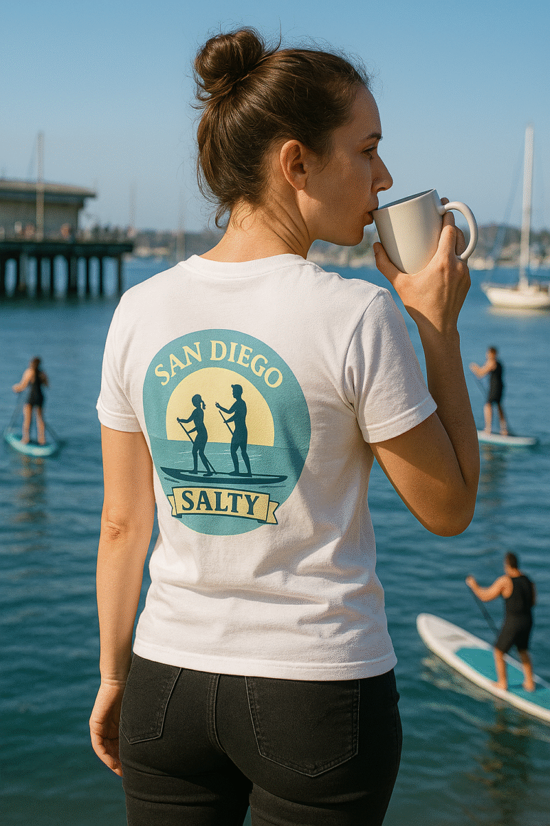 San Diego Salty Unisex Tee, Beach Vibes Shirt, Summer Casual Wear, Gift for Water Lovers, Perfect for Vacations, Relaxed Beach Days