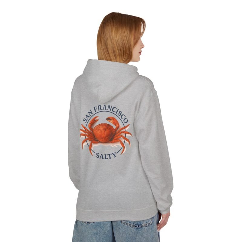 Salty San Francisco Crab Hoodie, Unisex Fleece, Coastal Apparel, Beach Vibes, Gift for Seafood Lovers, Casual Style - Image 9