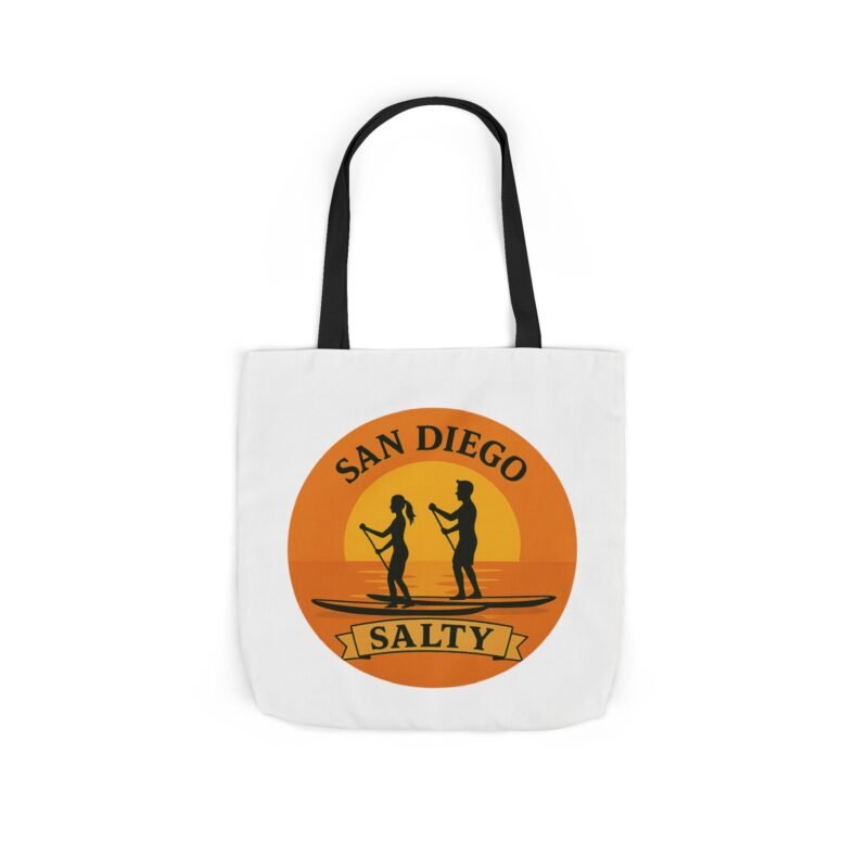 California Salty Canvas Tote Bag – Eco-Friendly Coastal Beach Tote with Color Straps (San Diego Inspired) - Image 19