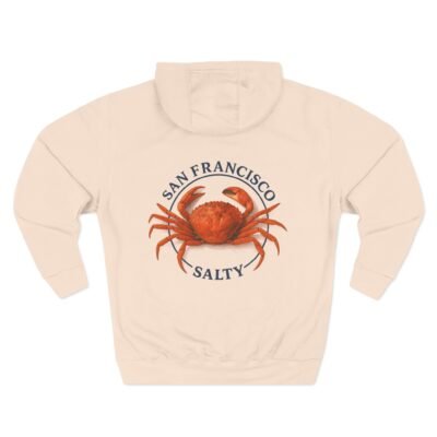 San Francisco Salty Crab Hoodie, Coastal Vibes, Casual Wear, Gift for Beach Lovers, Comfortable Fleece Hoodie, Summer Outing Apparel
