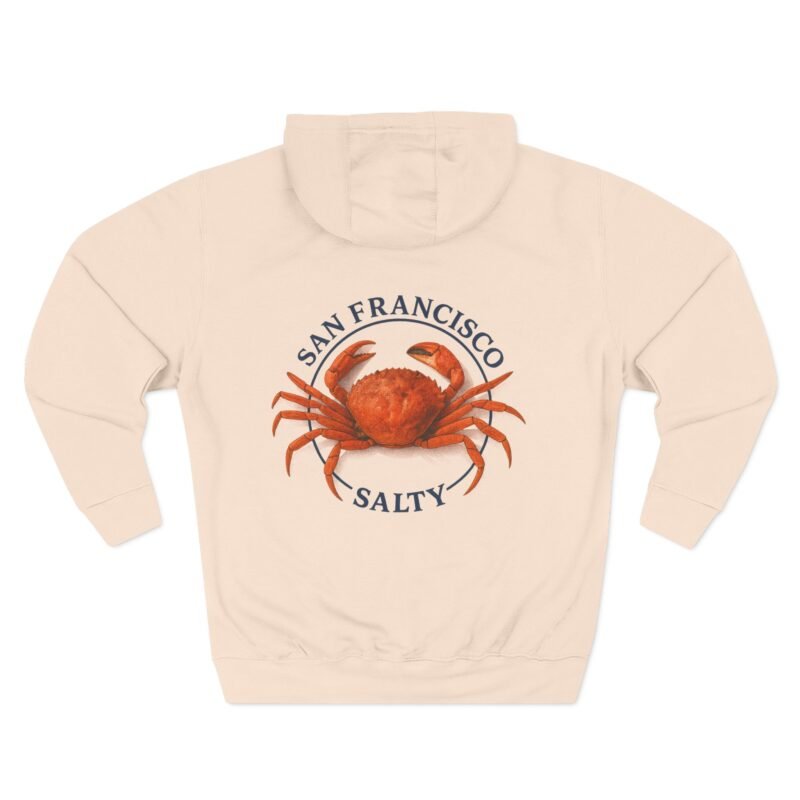 San Francisco Salty Crab Hoodie, Coastal Vibes, Casual Wear, Gift for Beach Lovers, Comfortable Fleece Hoodie, Summer Outing Apparel - Image 7