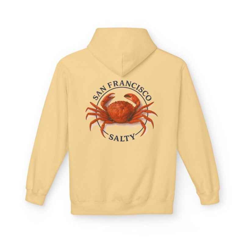 Salty San Francisco Crab Hoodie, Unisex Fleece, Coastal Apparel, Beach Vibes, Gift for Seafood Lovers, Casual Style - Image 5