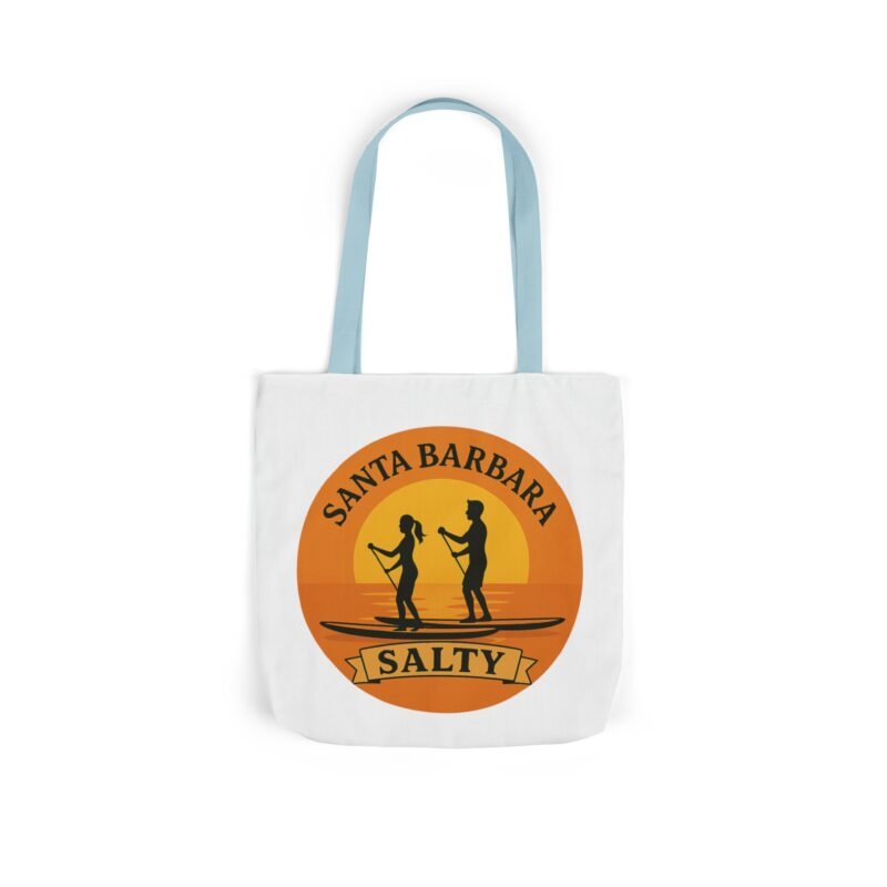 California Salty Canvas Tote Bag – Eco-Friendly Coastal Beach Tote with Color Straps (Santa Barbara Inspired) - Image 15