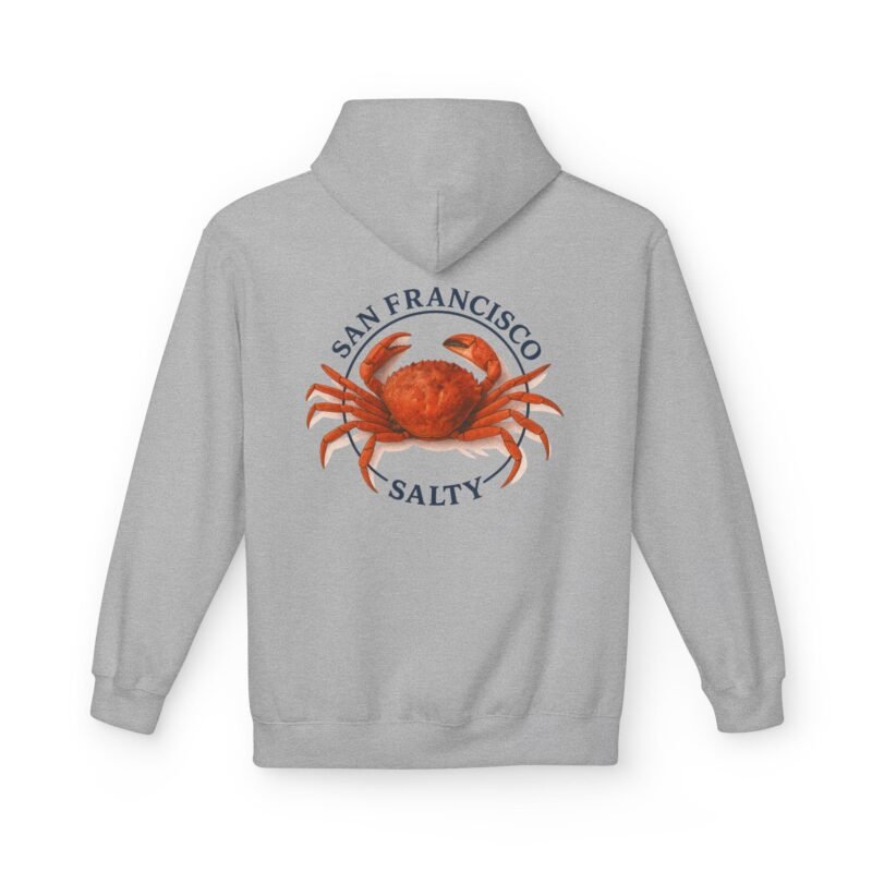 Salty San Francisco Crab Hoodie, Unisex Fleece, Coastal Apparel, Beach Vibes, Gift for Seafood Lovers, Casual Style - Image 8