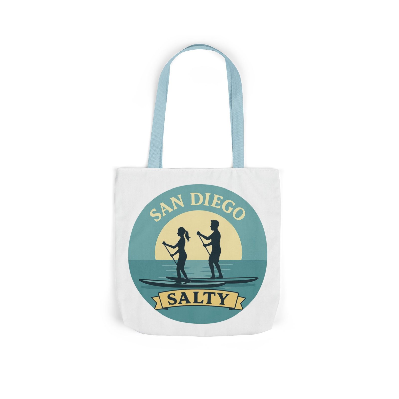 California Salty Canvas Tote Bag – Eco-Friendly Coastal Beach Tote with Color Straps - Image 15