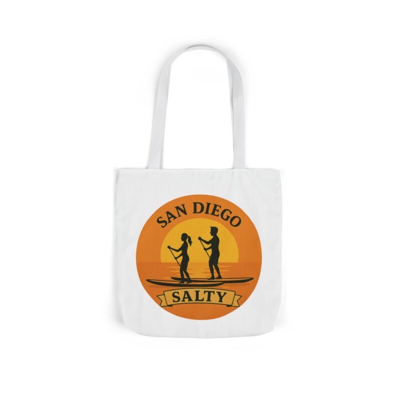 California Salty Canvas Tote Bag – Eco-Friendly Coastal Beach Tote with Color Straps (San Diego Inspired) - Image 17