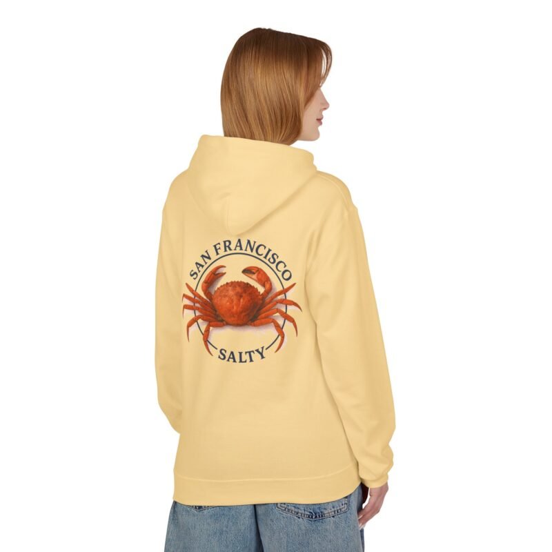 Salty San Francisco Crab Hoodie, Unisex Fleece, Coastal Apparel, Beach Vibes, Gift for Seafood Lovers, Casual Style - Image 6