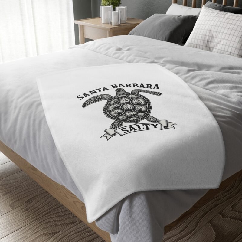 Santa Barbara Salty Turtle Blanket, Cozy Velveteen Throw for Beach Lovers, Nautical Home Decor, Gift for Ocean Enthusiasts, Soft [...]