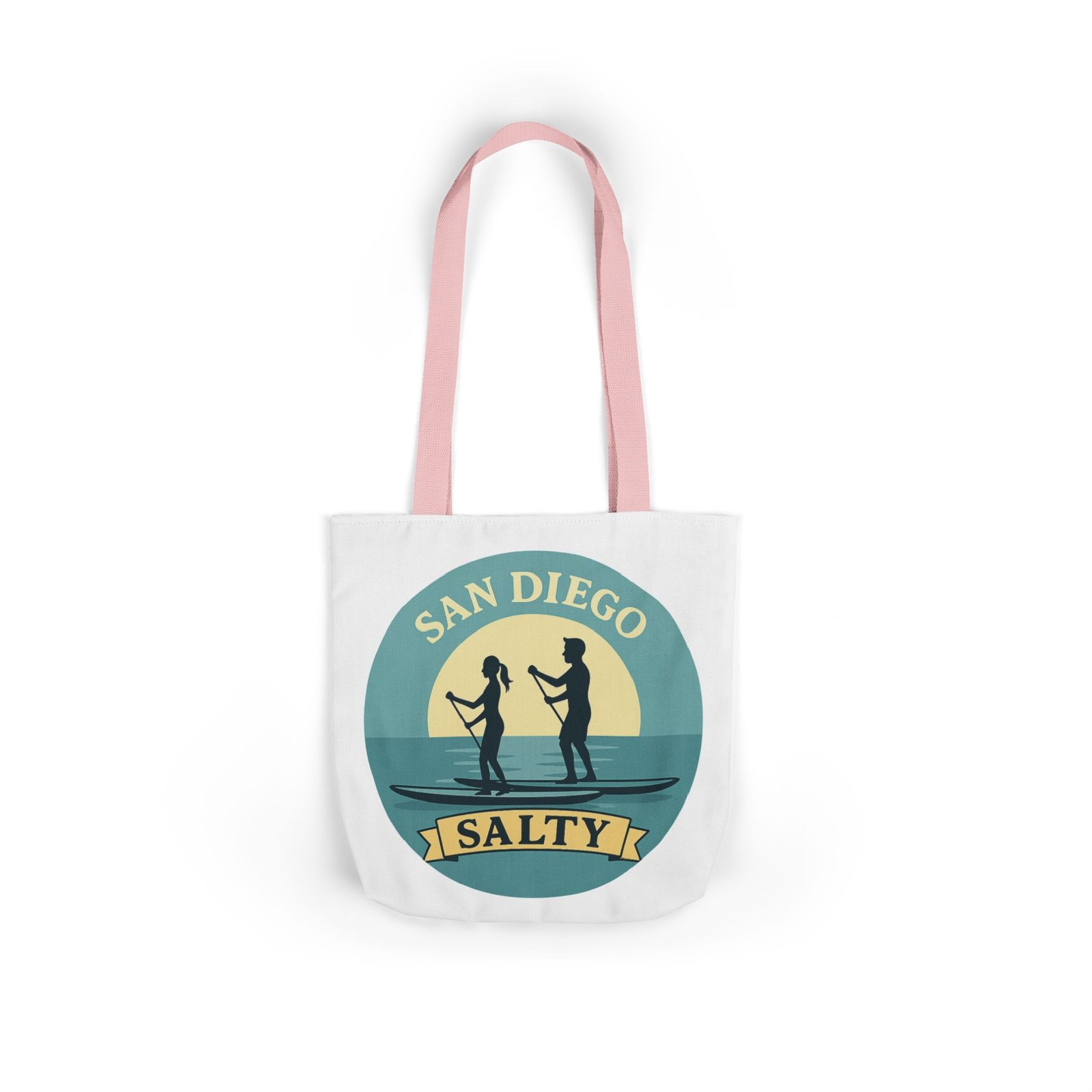 California Salty Canvas Tote Bag – Eco-Friendly Coastal Beach Tote with Color Straps - Image 8