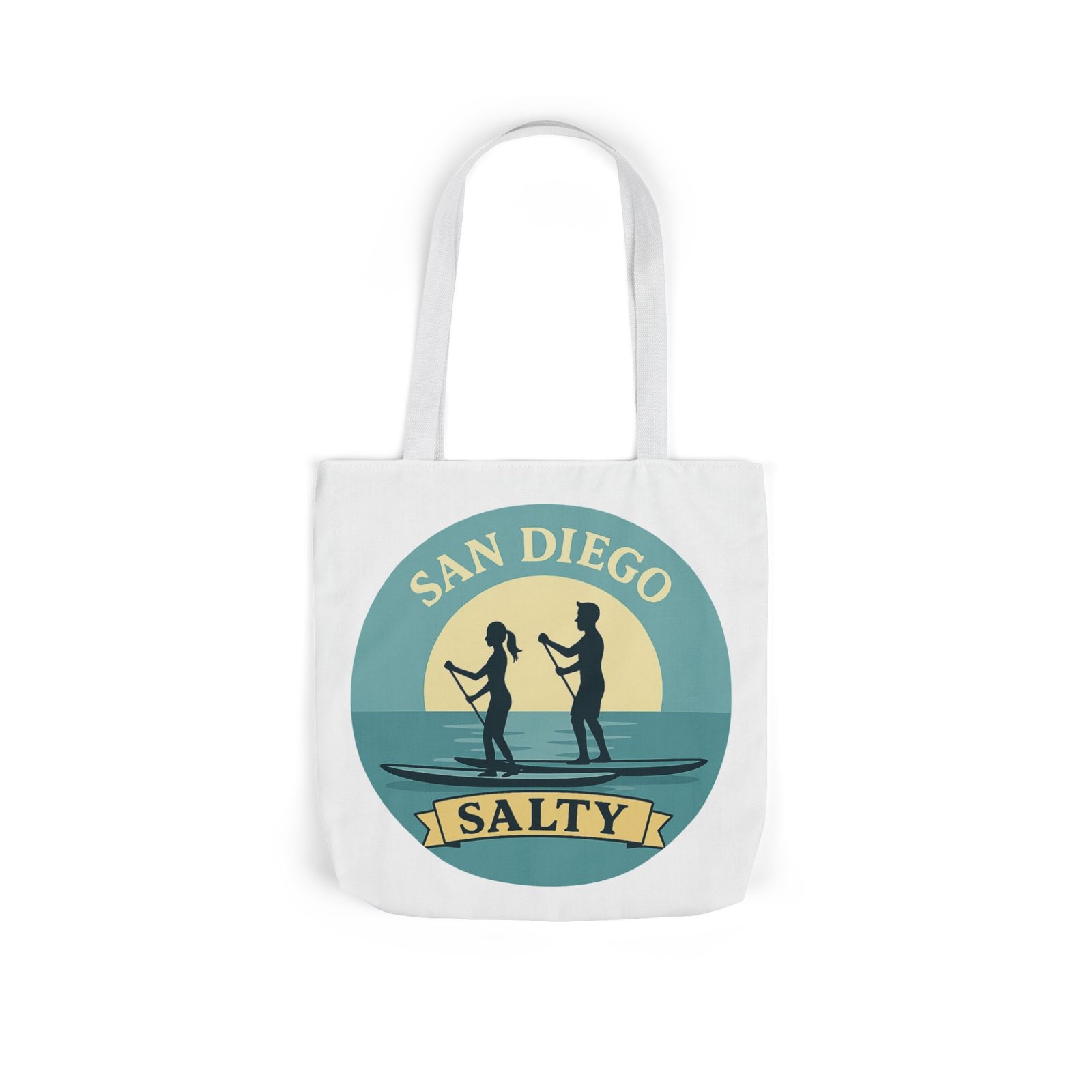 California Salty Canvas Tote Bag – Eco-Friendly Coastal Beach Tote with Color Straps - Image 17