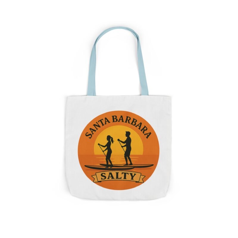 California Salty Canvas Tote Bag – Eco-Friendly Coastal Beach Tote with Color Straps (Santa Barbara Inspired) - Image 20