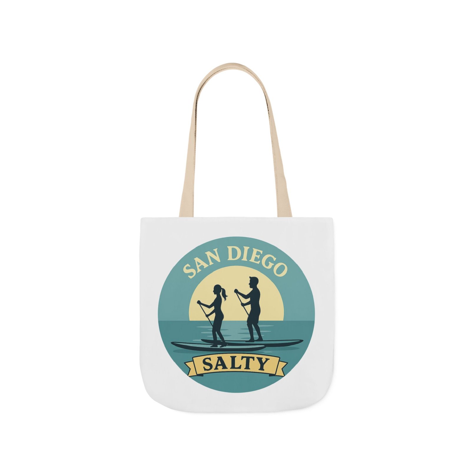 California Salty Canvas Tote Bag – Eco-Friendly Coastal Beach Tote with Color Straps - Image 13