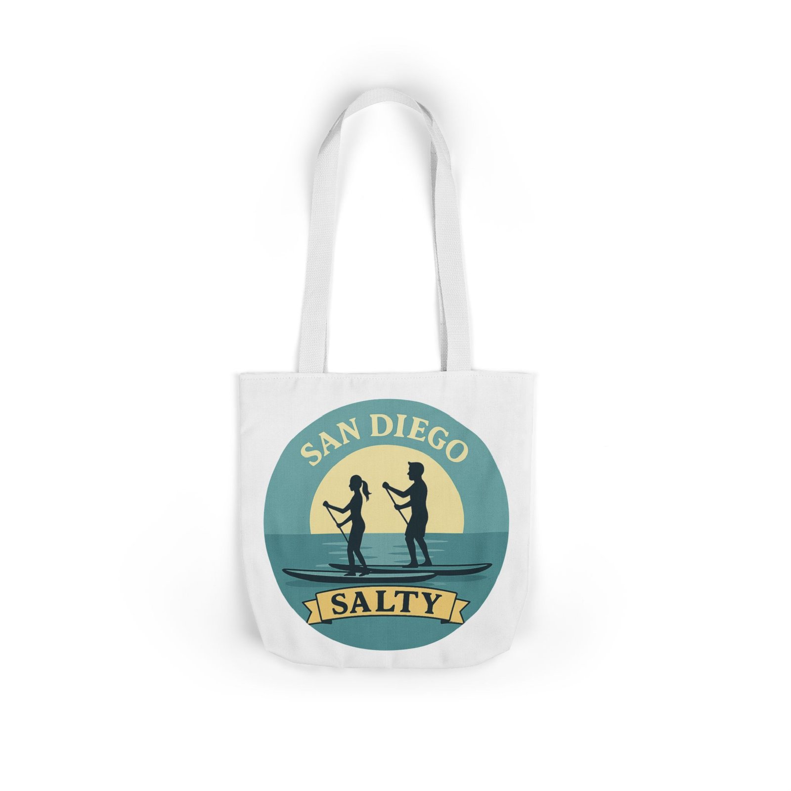 California Salty Canvas Tote Bag – Eco-Friendly Coastal Beach Tote with Color Straps - Image 10