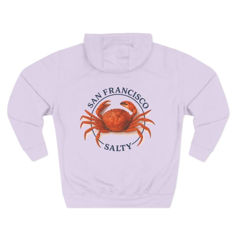 San Francisco Salty Crab Hoodie, Coastal Vibes, Casual Wear, Gift for Beach Lovers, Comfortable Fleece Hoodie, Summer Outing Apparel - Image 9