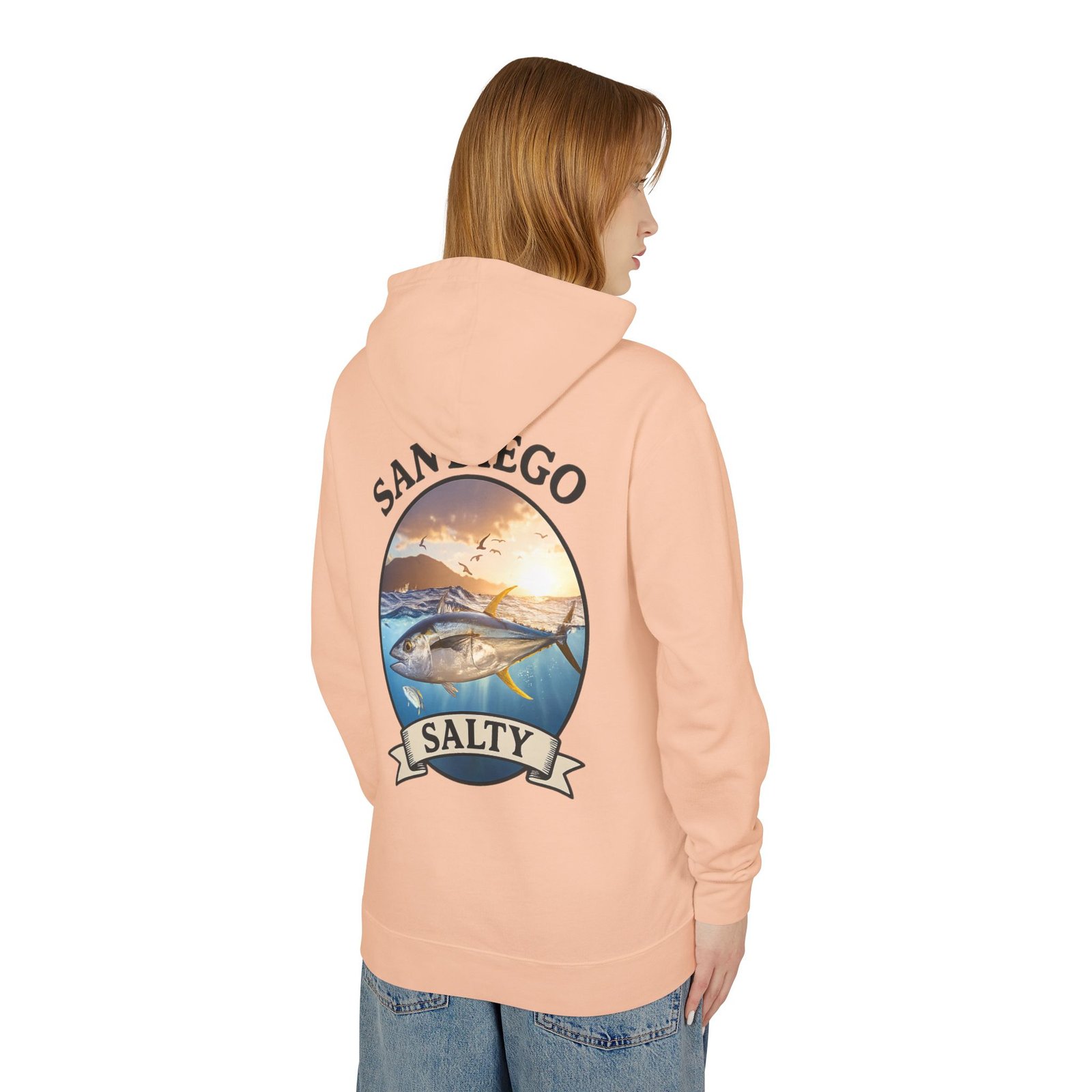 Tuna, San Diego Salty, Best, Tee Shirt ,Lightweight Unisex Hoodie, Perfect for Coastal Adventures, Beach Days, Gifts for Fishermen, Casual Wear, Summer Style - Image 20