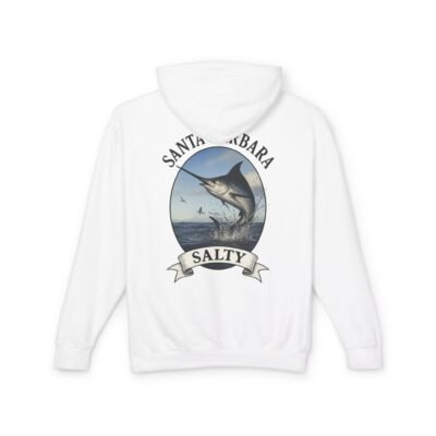 Santa Barbara Marlin, California Salty, Best, Lightweight Unisex Hoodie, Perfect for Coastal Adventures, Beach Days, Gifts for Fishermen, Casual Wear, Summer Style
