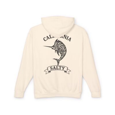 Tribal Marlin, California Salty, Lightweight Unisex Hoodie, Perfect for Coastal Adventures, Beach Days, Gifts for Fishermen, Casual Wear, Summer Style