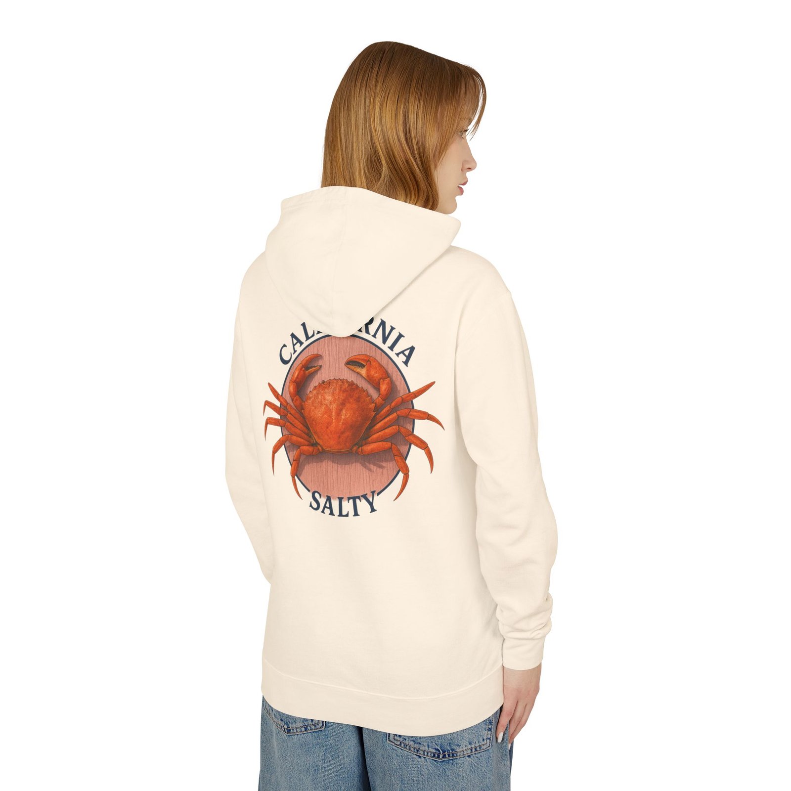 Rock Crab, California Salty, Best, Lightweight Unisex Hoodie, Perfect for Coastal Adventures, Beach Days, Gifts for Fishermen, Casual Wear, Summer Style - Image 4