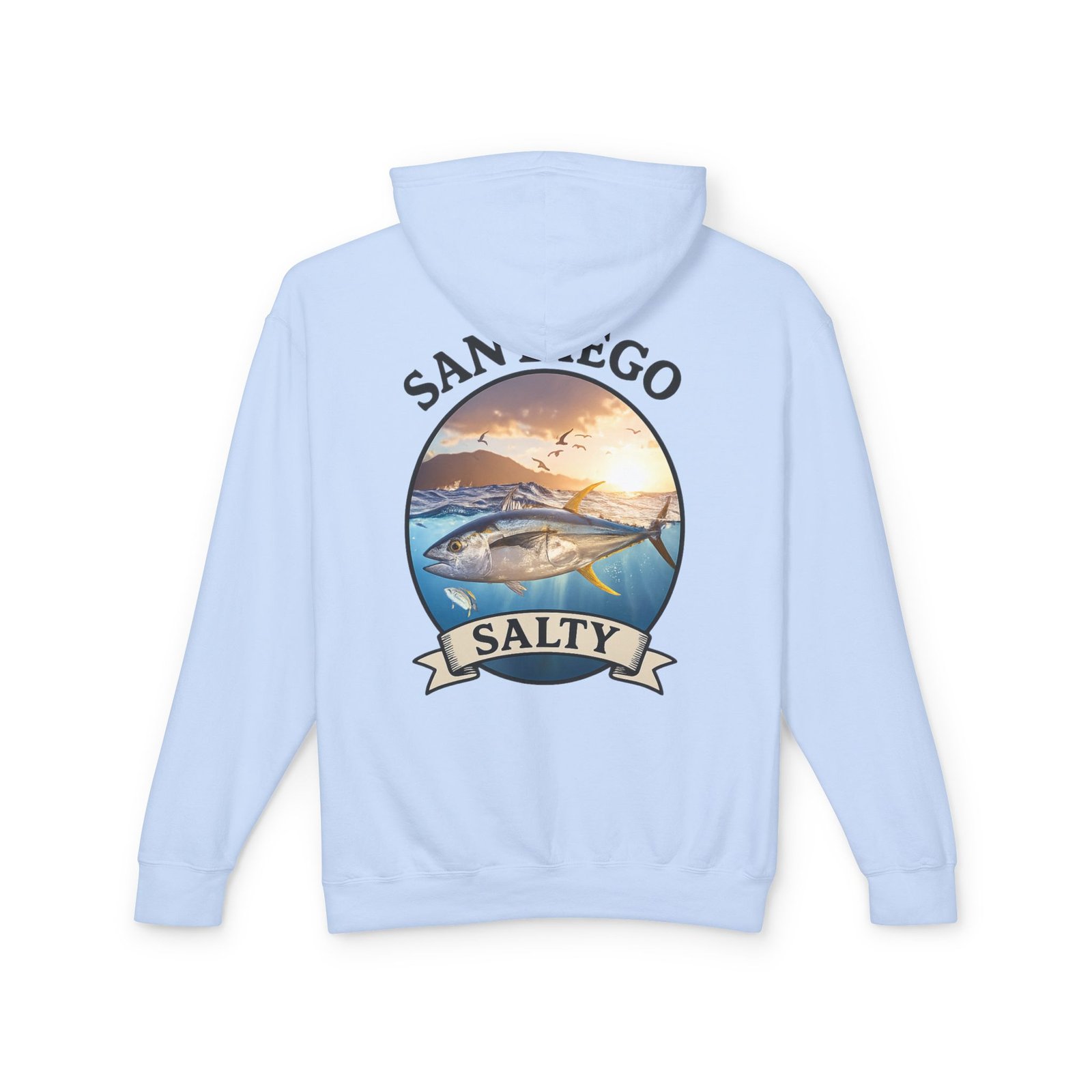 Tuna, San Diego Salty, Best, Tee Shirt ,Lightweight Unisex Hoodie, Perfect for Coastal Adventures, Beach Days, Gifts for Fishermen, Casual Wear, Summer Style - Image 10