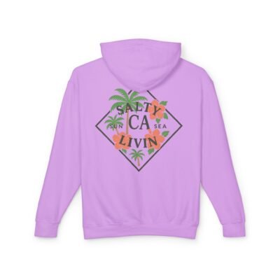 CA Palm Tree, CA Salty, Best, Lightweight Unisex Hoodie, Perfect for Coastal Adventures, Beach Days, Gifts for Fishermen, Casual Wear, Summer Style